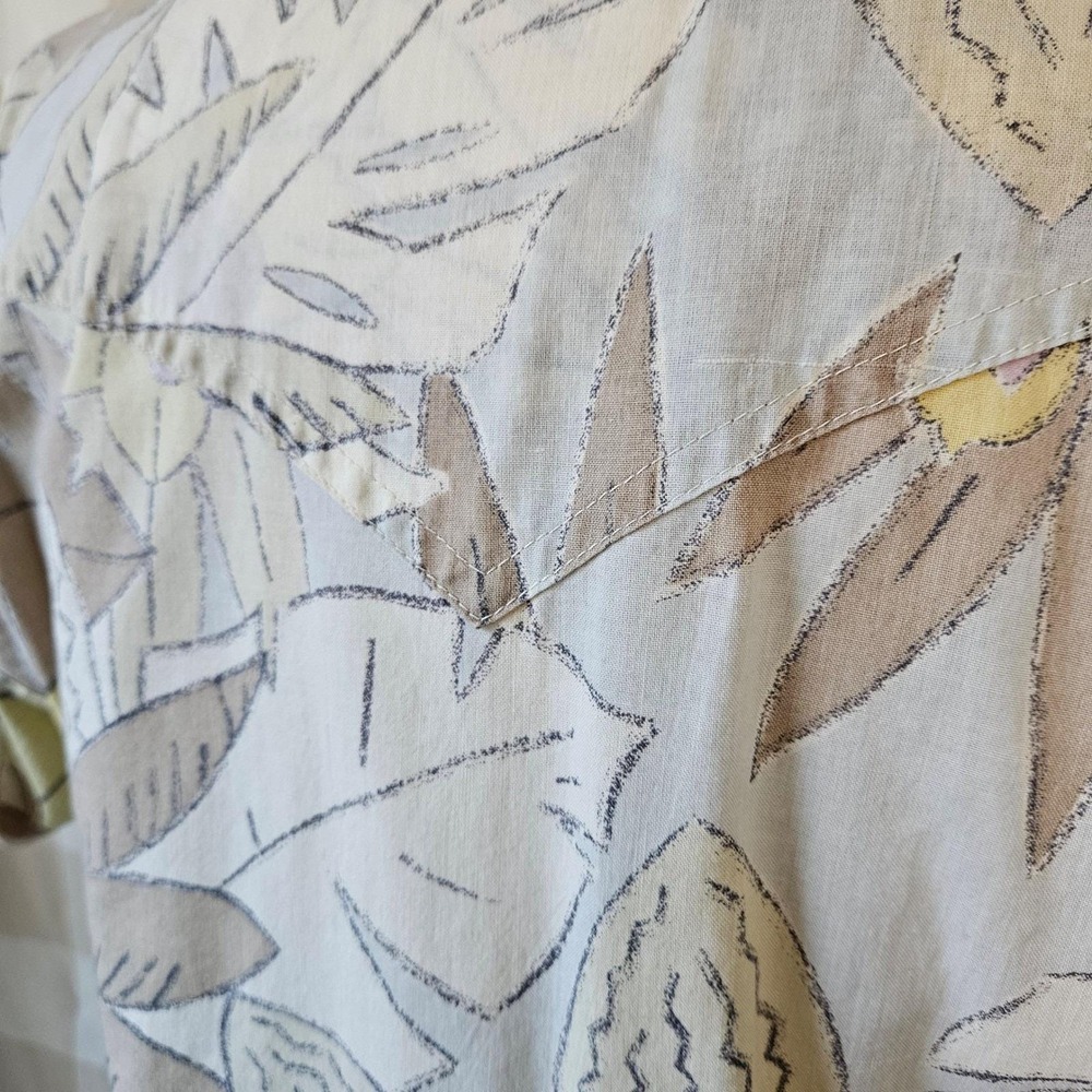 Vtg 80s Circle T by Marilyn Lenox Western Hawaiian Tropical Floral Shirt L - Picture 6 of 8